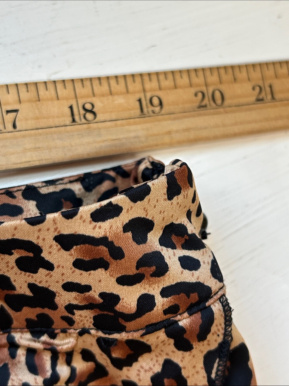 Cleo Leopard Print High Low Midi Skirt XL Brown Black Ruffle Hem Animal Print - Picture 7 of 8